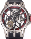 JB Factory Replica Roger Dubuis Excalibur RDDBEX0622 Tourbillon Red Skeleton Dial