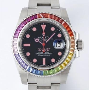 2023 best customized watches Rolex Submariner Rainbow Circle