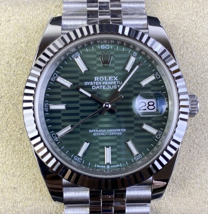 Clean Factory Replica Rolex Datejust M126334-0030 Check Green Dial Size 41mm