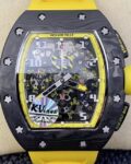 KV Factory Replica Richard Mille Watches RM11 Yellow Rubber Strap