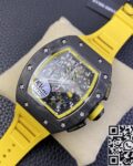 KV Factory Replica Richard Mille Watches RM11 Yellow Rubber Strap