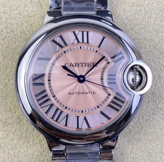 AF Factory Replica Ballon Bleu De Cartier WSBB0046 Pink Dial Size 33mm