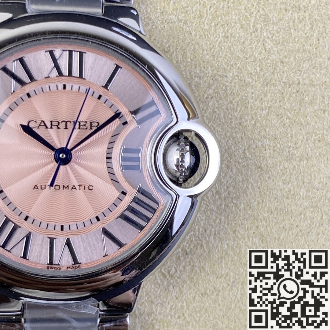 AF Factory Replica Ballon Bleu De Cartier WSBB0046 Pink Dial Size 33mm