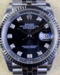 Clean Factory Replica Rolex Datejust M126234-0027 Black Diamond Dial