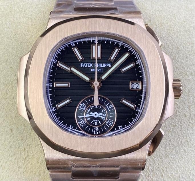 3K Factory Replica Patek Philippe Nautilus 5980/1R-001 Gold Dial