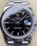 EW Factory Replica Rolex Day Date M228236-0003 Black Dial