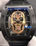 ZF Factory Replica Richard Mille RM052-01 Series Black Ceramic Rose Gold Skull Dial