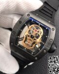 ZF Factory Replica Richard Mille RM052-01 Series Black Ceramic Rose Gold Skull Dial