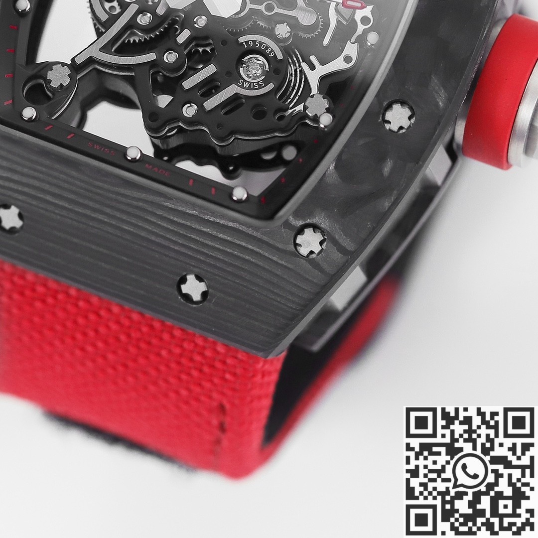 KV Factory Replica Richard Mille RM055 Series V5 Red Nylon Strap