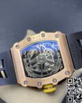 KV Factory Replica Richard Mille RM011 Rose Gold Black Rubber Strap Case