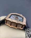 KV Factory Replica Richard Mille RM011 Rose Gold Black Rubber Strap Case