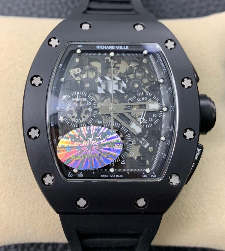 KV Factory Replica Richard Mille RM011 Series Black Ceramic Case