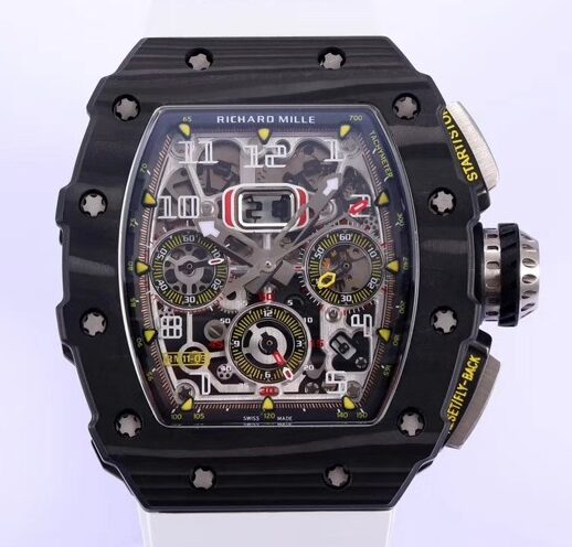 KV Factory Replica Richard Mille RM011 Series White Rubber Strap