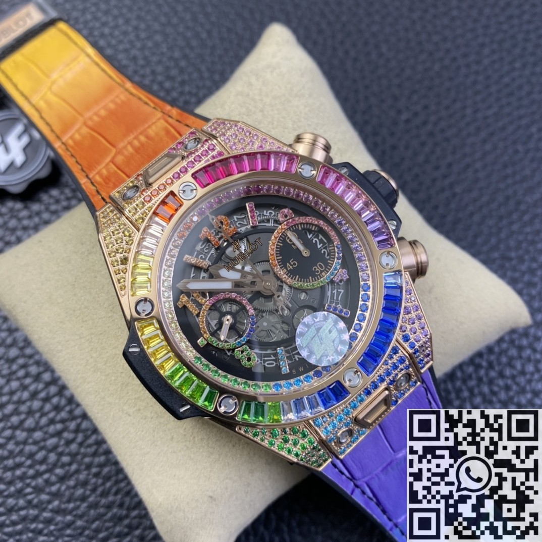 ZF Factory Replica Hublot BIG BANG Unico 411.OX.9910.LR.0999 Rainbow Rose Gold Case Series