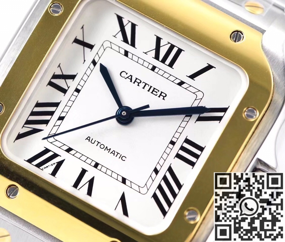 Cartier Watch Fake - BV Factory Santos W2SA0016 White Dial