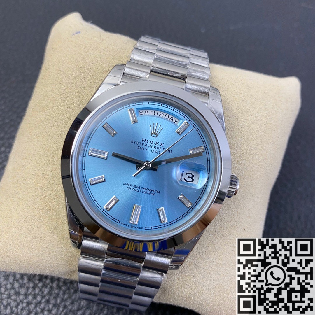 EW Factory Replica Rolex Day Date M228206-0002 Ice Blue Dial Series