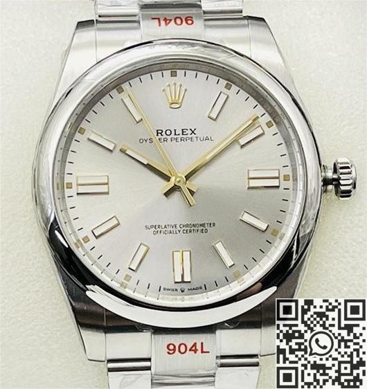 EW Factory Replica Rolex Oyster Perpetual M124300-0001 Silver Dial Series