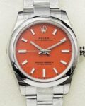 EW Factory Replica Rolex Oyster Perpetual M126000-0007 Coral Red Dial Series 36mm