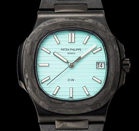 Customized Patek Philippe Nautilus 5711 Carbon Fiber Tiffany Blue Dial Series