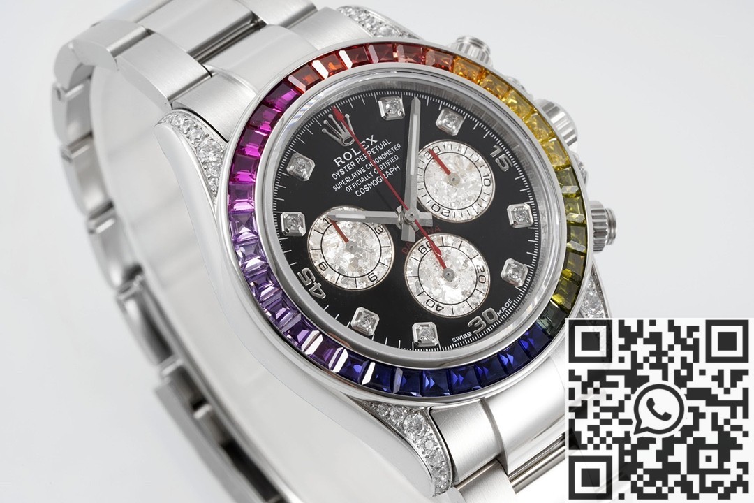 King Factory Replica Rolex Cosmograph Daytona 116599 RBOW Diamond Inlaid Dial