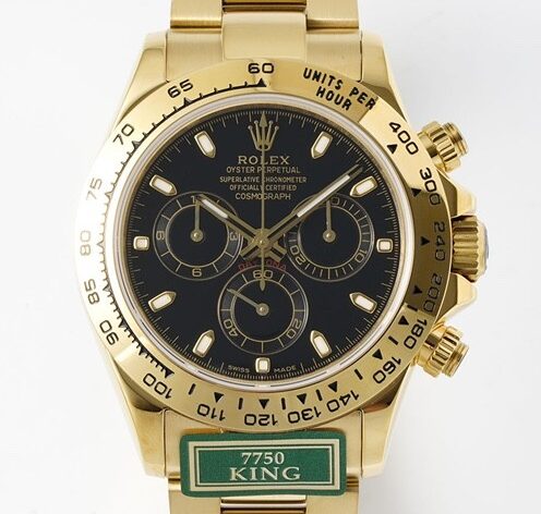 King Factory Replica Rolex Cosmograph Daytona M116508-0004 Gold Watch With Black Dial