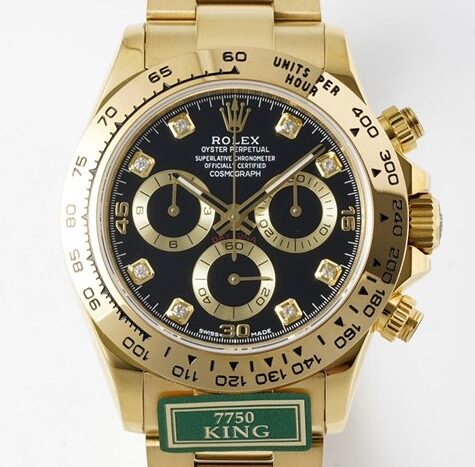 King Factory Replica Rolex Cosmograph Daytona M116508-0008 Gold Watch With Black Dial