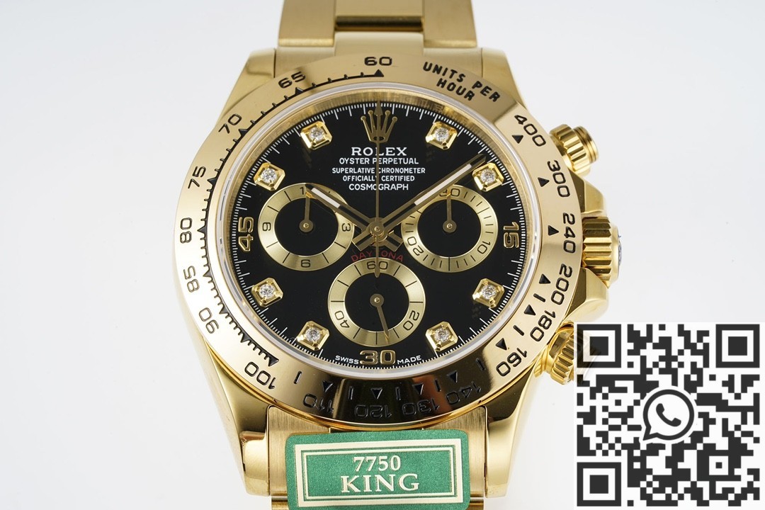 King Factory Replica Rolex Cosmograph Daytona M116508-0008 Gold Watch With Black Dial