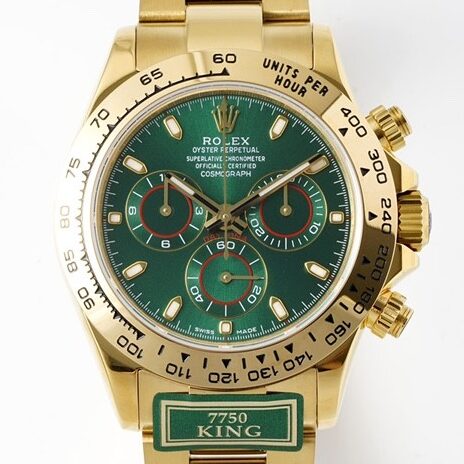 King Factory Replica Rolex Cosmograph Daytona M116508-0013 Gold Watch With Green Dial