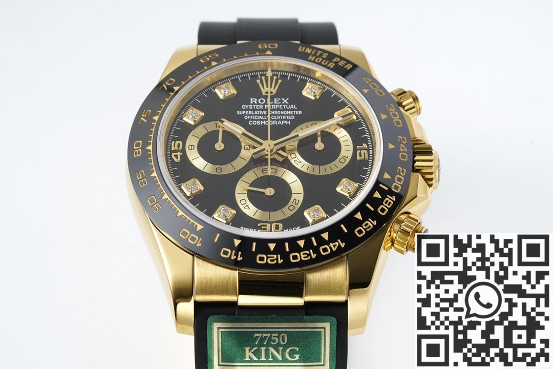 King Factory Replica Rolex Cosmograph Daytona M116518LN-0078 Diamond Panda Dial