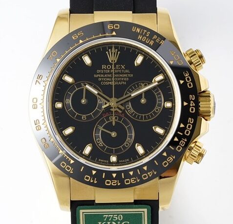 King Factory Replica Rolex Cosmograph Daytona M116518LN-0042 Golden Panda Dial