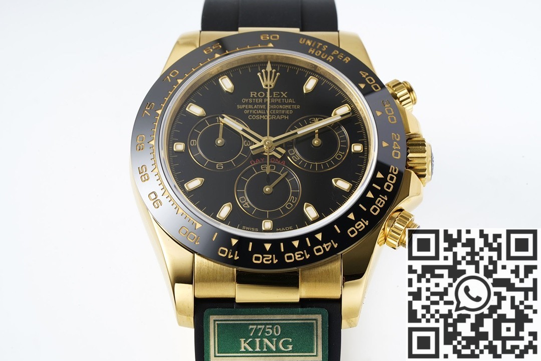 King Factory Replica Rolex Cosmograph Daytona M116518LN-0042 Golden Panda Dial