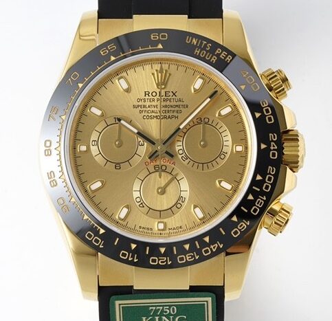 King Factory Replica Rolex Cosmograph Daytona M116518LN-0042 Golden Panda Dial