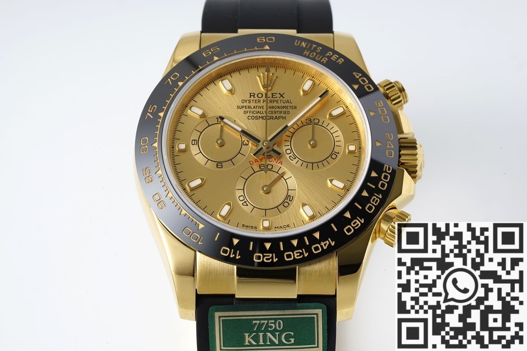 King Factory Replica Rolex Cosmograph Daytona M116518LN-0042 Golden Panda Dial