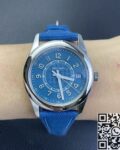 3K Factory Replica Patek Philippe Calatrava 6007A-001 Grey Blue Dial