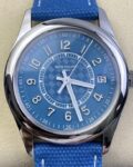 3K Factory Replica Patek Philippe Calatrava 6007A-001 Grey Blue Dial