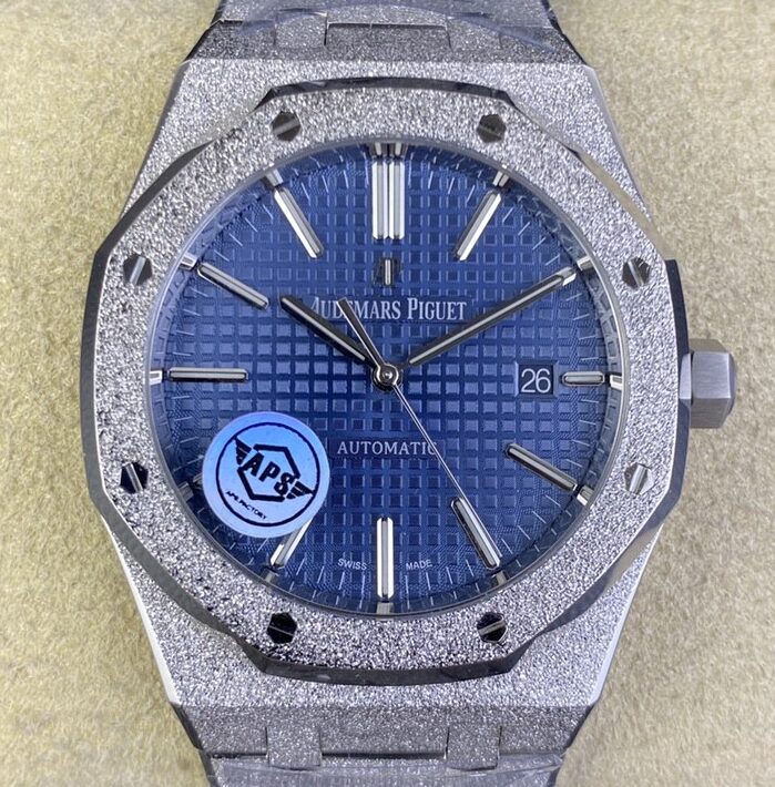 APS Factory Replica Audemars Piguet Royal Oak Frosted 15410BC.GG.1224BC.01 Blue Dial