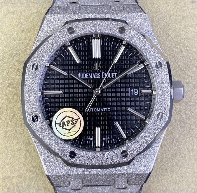 APS Factory Replica Audemars Piguet Royal Oak Frosted 15410 Black Dial