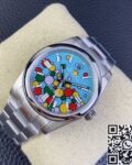 EW Factory Replica Rolex Oyster Perpetual M126000-0009 Turquoise Blue Dial 36MM