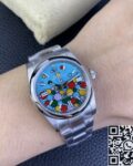 EW Factory Replica Rolex Oyster Perpetual M126000-0009 Turquoise Blue Dial 36MM