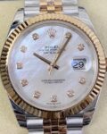 EW Factory Replica Rolex Datejust M126331-0014 White Mother-of-Pearl Diamonds