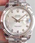 EW Factory Replica Rolex Datejust M126334 Silver Dial 41mm