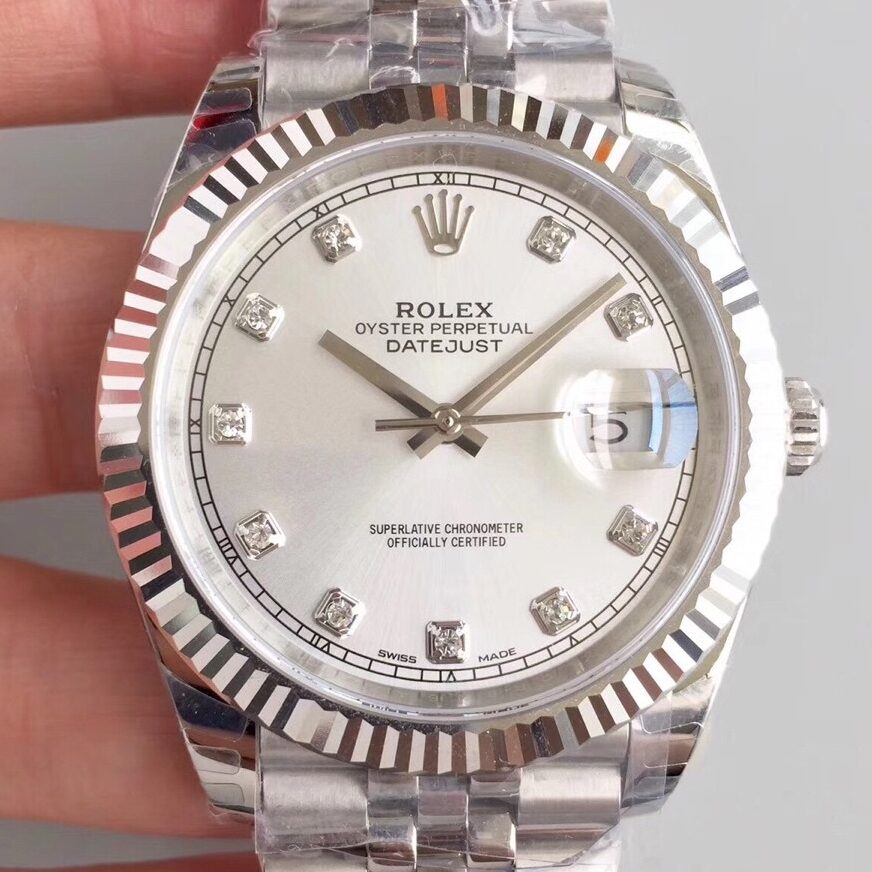 EW Factory Replica Rolex Datejust M126334 Silver Dial 41mm