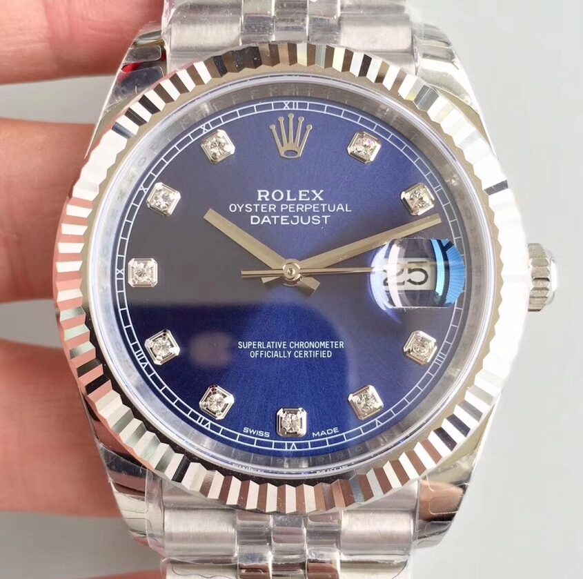 EW Factory Replica Rolex Datejust M126334-0016 Blue Dial 41mm