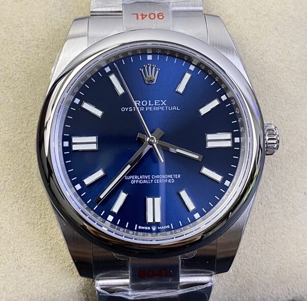 EW Factory Replica Rolex Oyster Perpetual M124300-0003 Blue Dial Watches