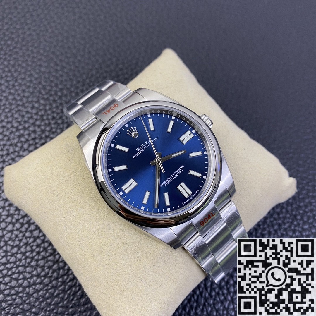 EW Factory Replica Rolex Oyster Perpetual M124300-0003 Blue Dial Watches