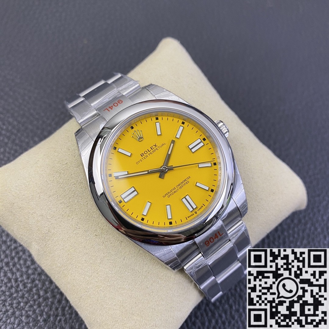 EW Factory Replica Rolex Oyster Perpetual M124300-0004 Yellow Dial