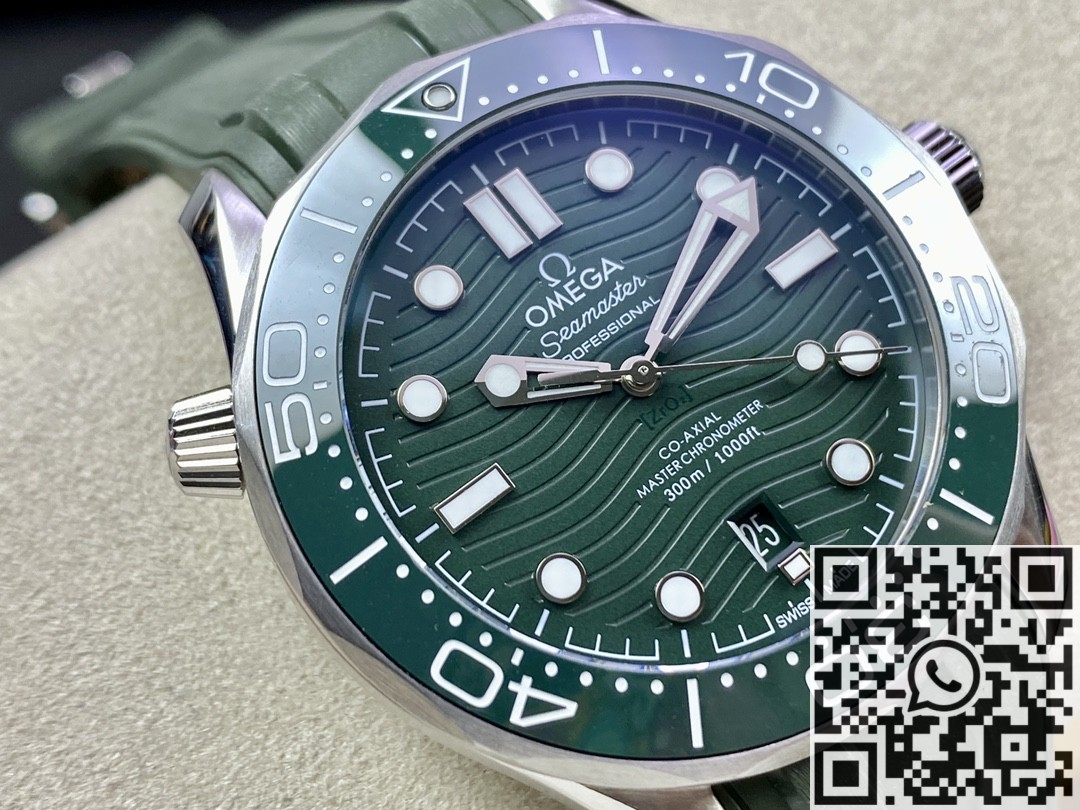 VS Factory Replica Omega Seamaster Diver 300M 210.32.42.20.10.001 Green Rubber Strap Series