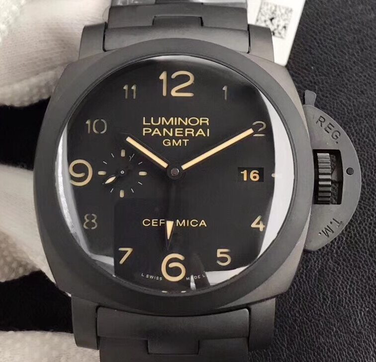 VS Factory Replica Watches Panerai Luminor GMT PAM438 Black Ceramic