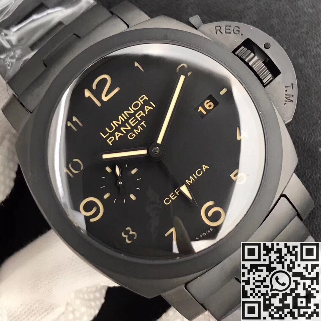 VS Factory Replica Watches Panerai Luminor GMT PAM438 Black Ceramic