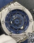 WWF Factory Hublot Big Bang Replica Watches Blue Dial Diamond Set